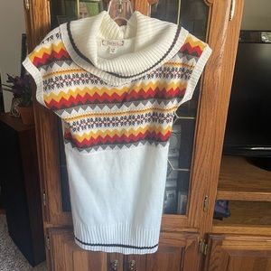 Decree short sleeve, cowl neck longer length sweater